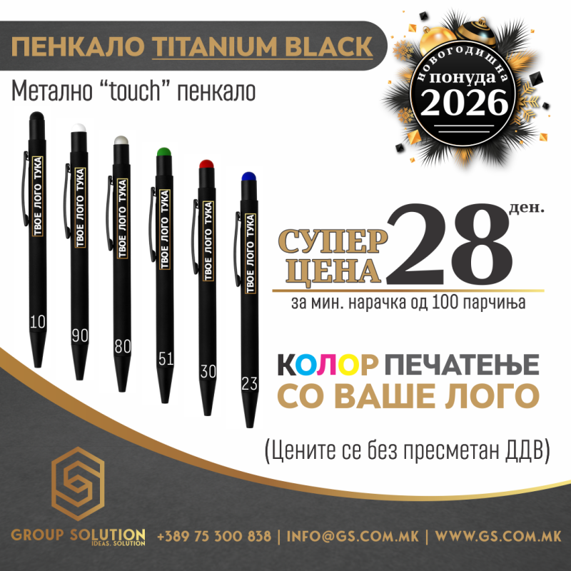 Метално пенкало Titanium Black